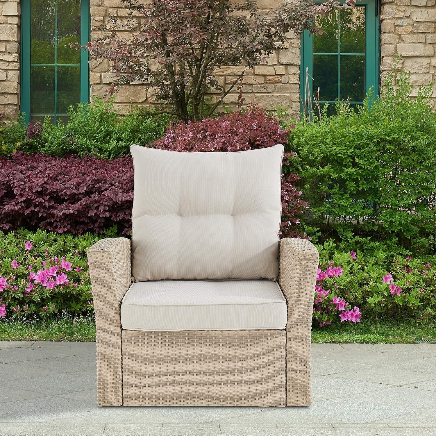 Outdoor All-Weather Wicker Single Seater Sofa - Image 10