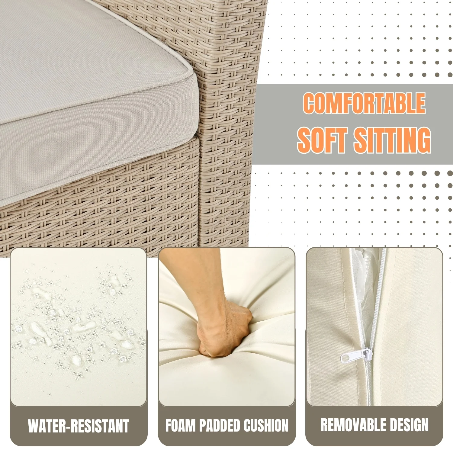 Outdoor All-Weather Wicker Single Seater Sofa - Image 7