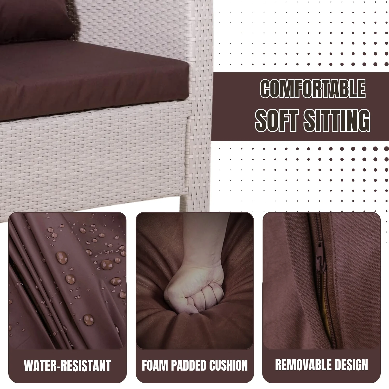 Outdoor All-Weather Wicker Single Seater Sofa - Image 7