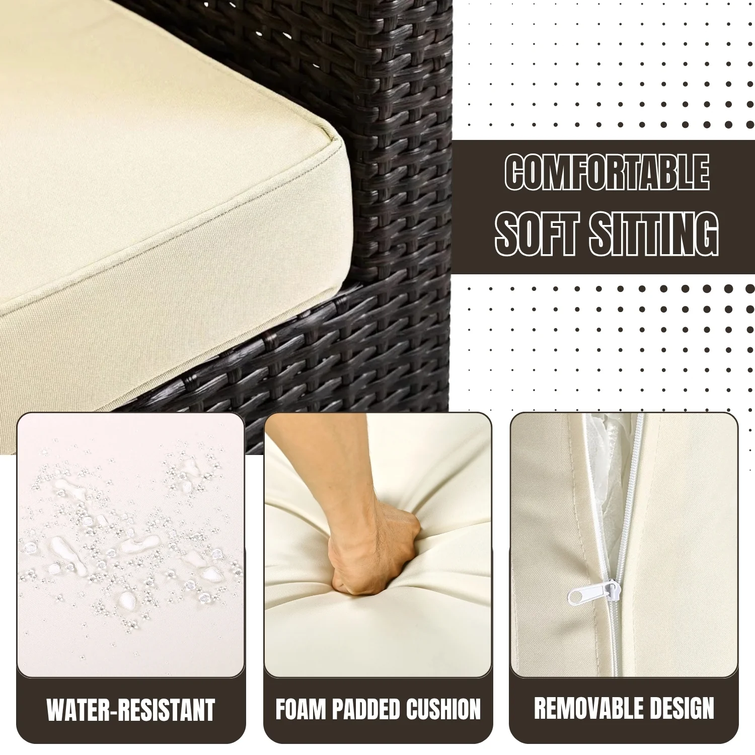Outdoor All-Weather Wicker Single Seater Sofa - Image 7