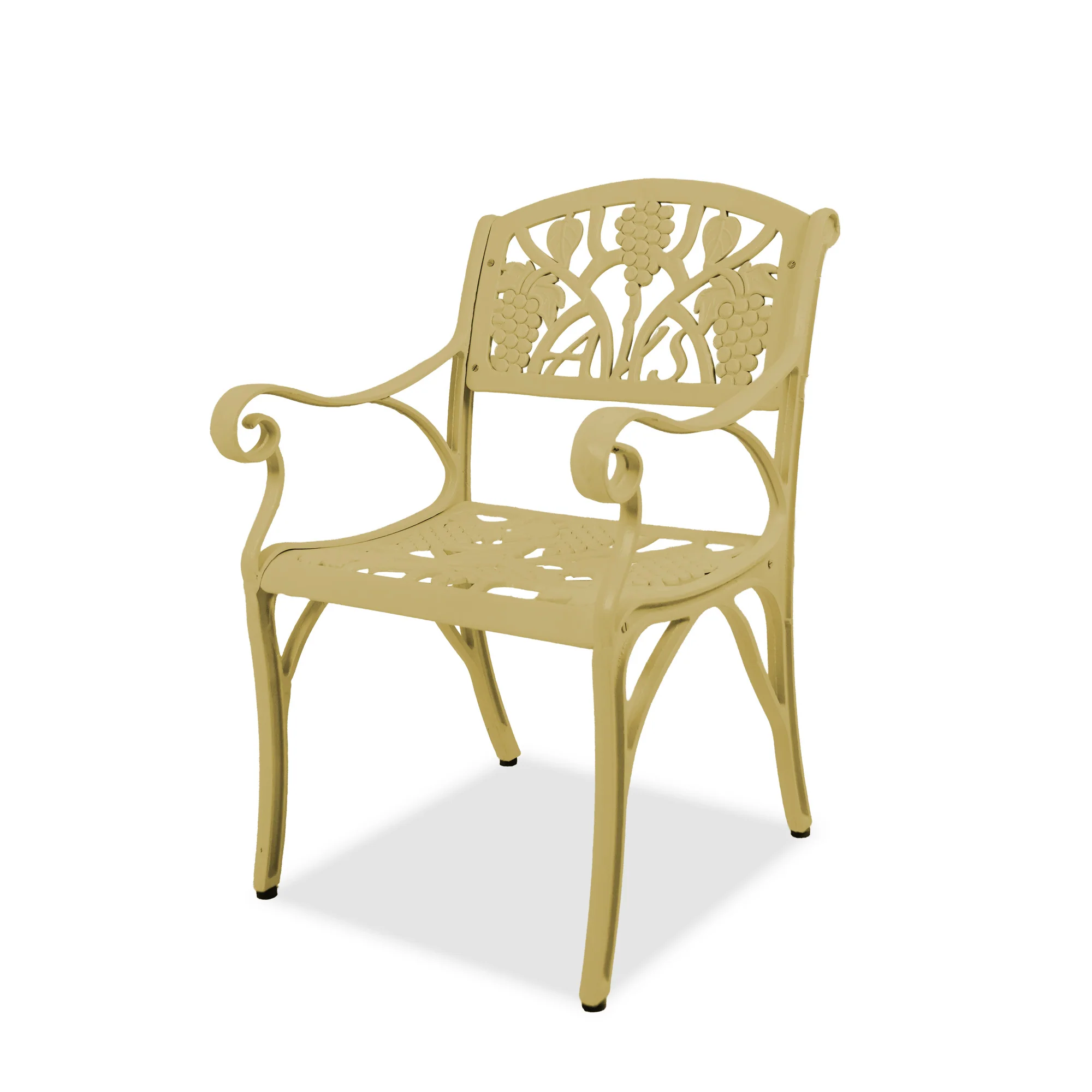 Outdoor Cast Aluminum 2 Chairs Patio Bistro Set (Beige) - Image 9