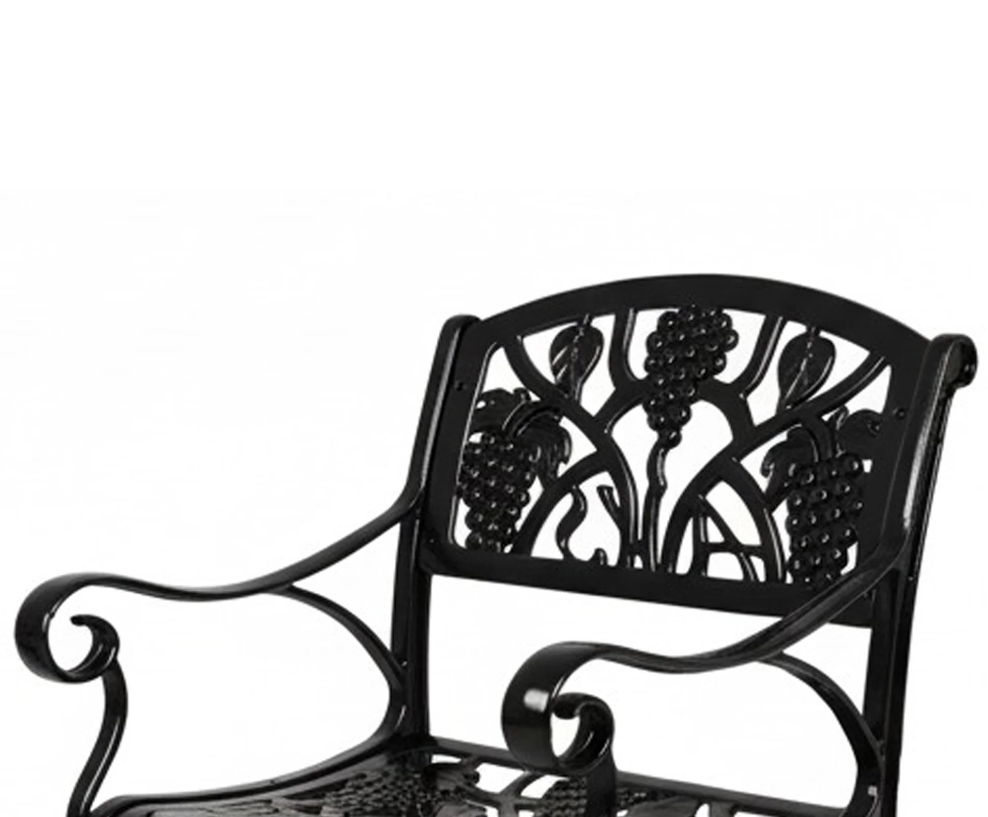 Outdoor Cast Aluminum 2 Chairs Patio Bistro Set (Black) - Image 5