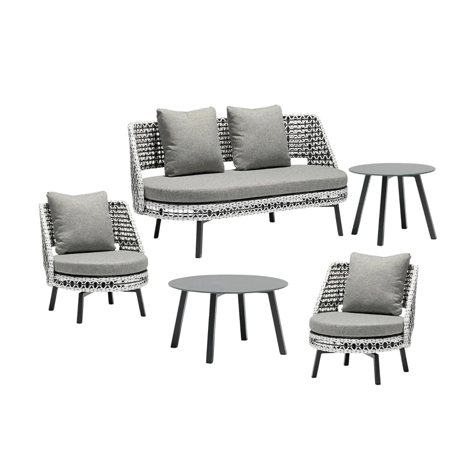 Outdoor Double Tone Rattan Wicker Sofa Set - Image 5