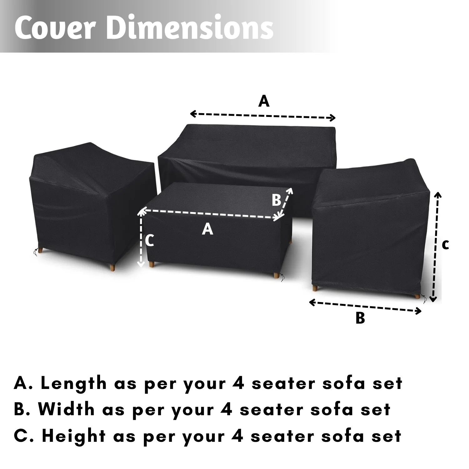 Outdoor Four Seater Sofa Cover - Image 5