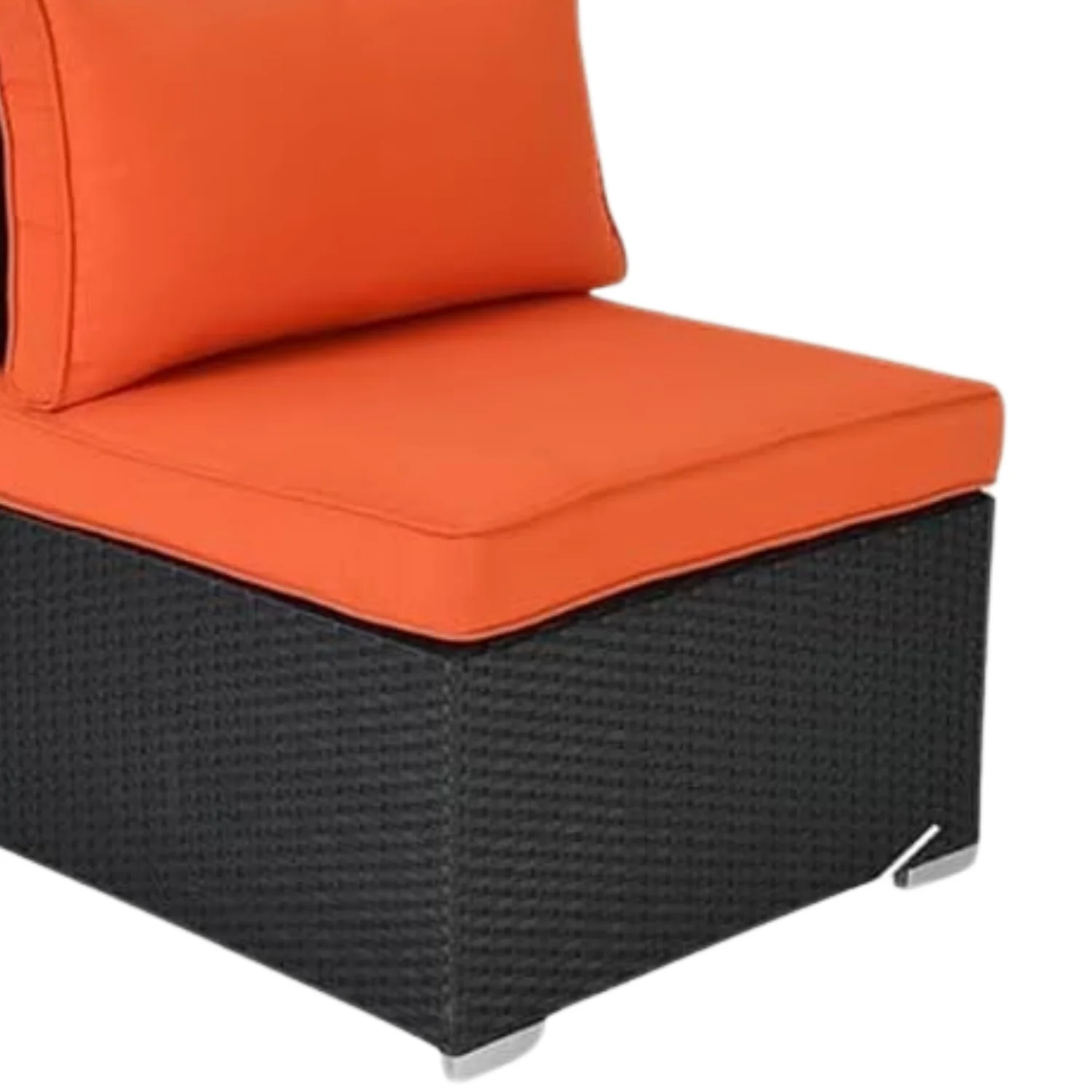 Outdoor Garden Conversation Sofa Set (Black/Orange) - Image 4