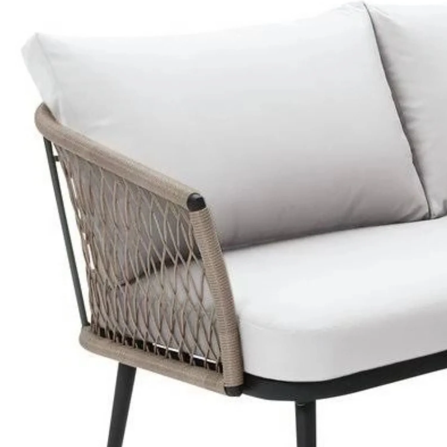 Outdoor L-Shape All Weather Handwoven Rope Sofa Set - Image 3
