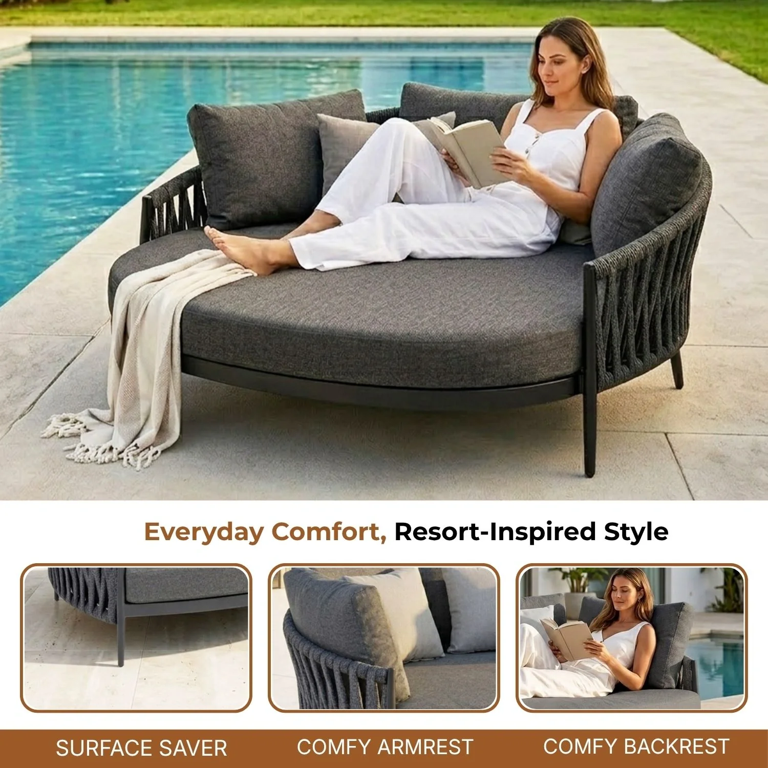 Outdoor Patio Rope Daybed for Garden - Image 5