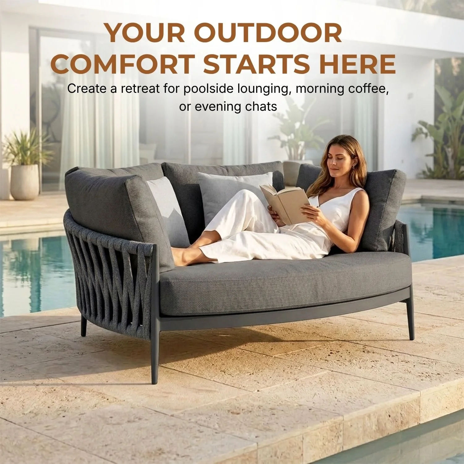 Outdoor Patio Rope Daybed for Garden - Image 6