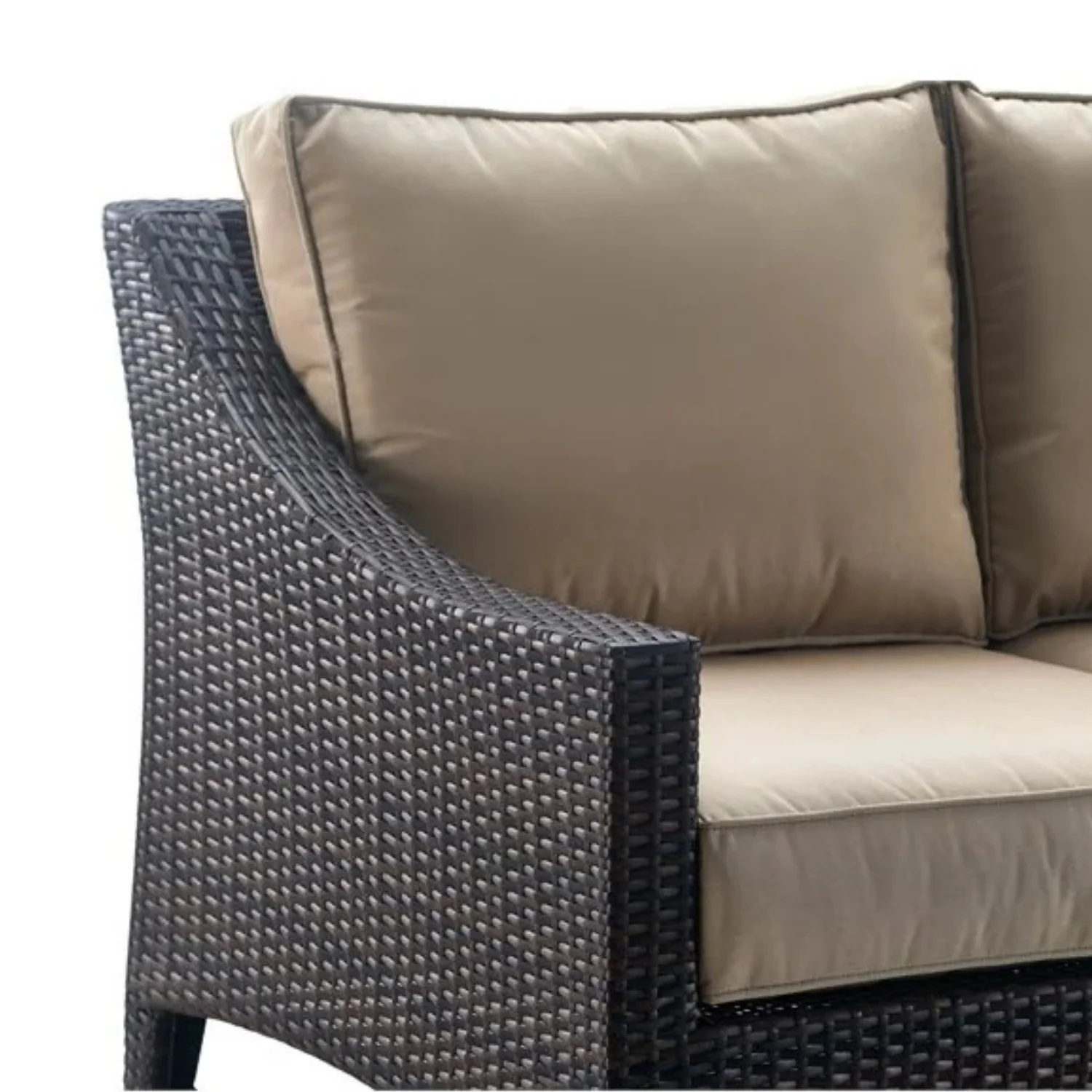 Outdoor Rattan Wicker 1-Piece Loveseat Sofa - Image 3