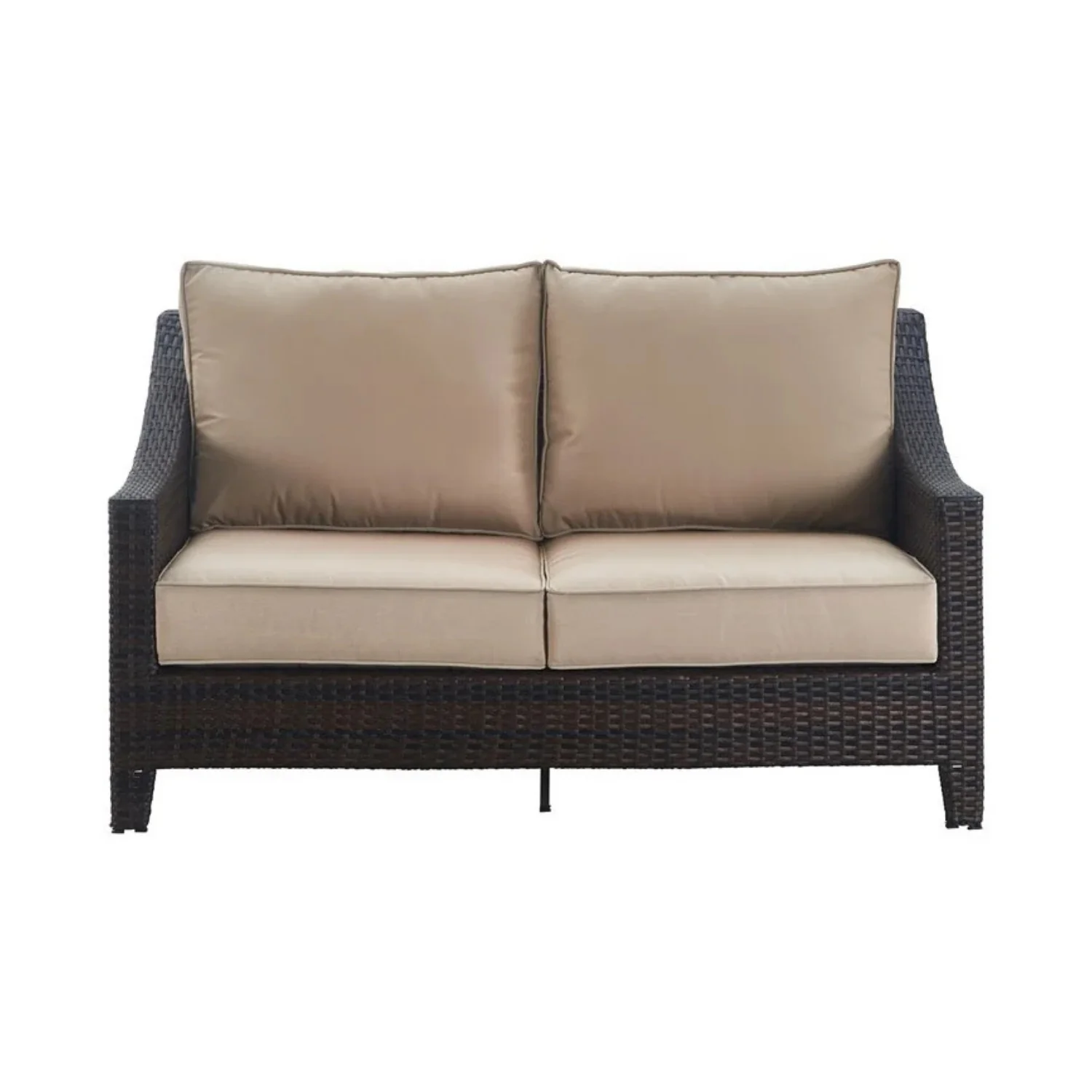 Outdoor Rattan Wicker 1-Piece Loveseat Sofa - Image 4