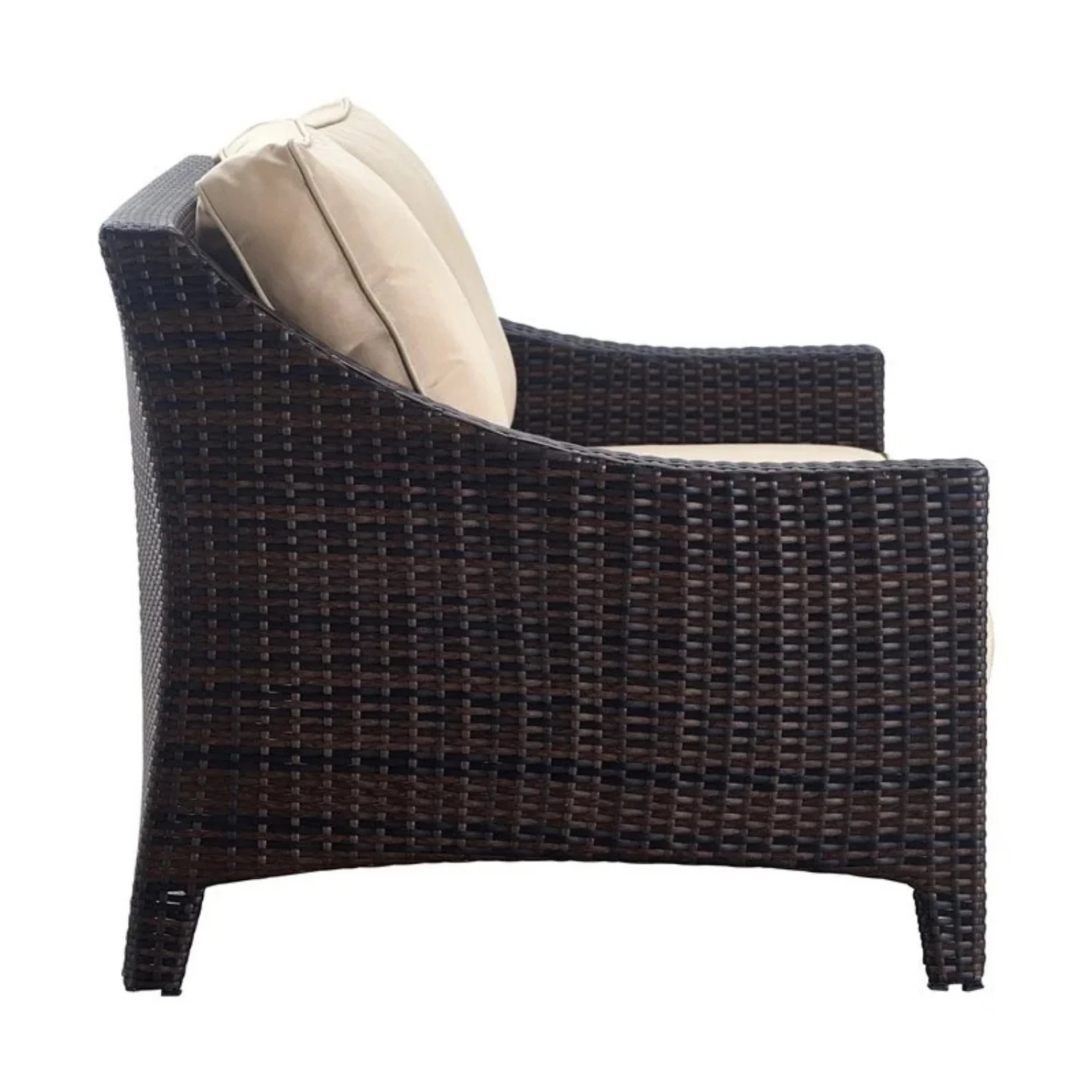 Outdoor Rattan Wicker 1-Piece Loveseat Sofa - Image 7