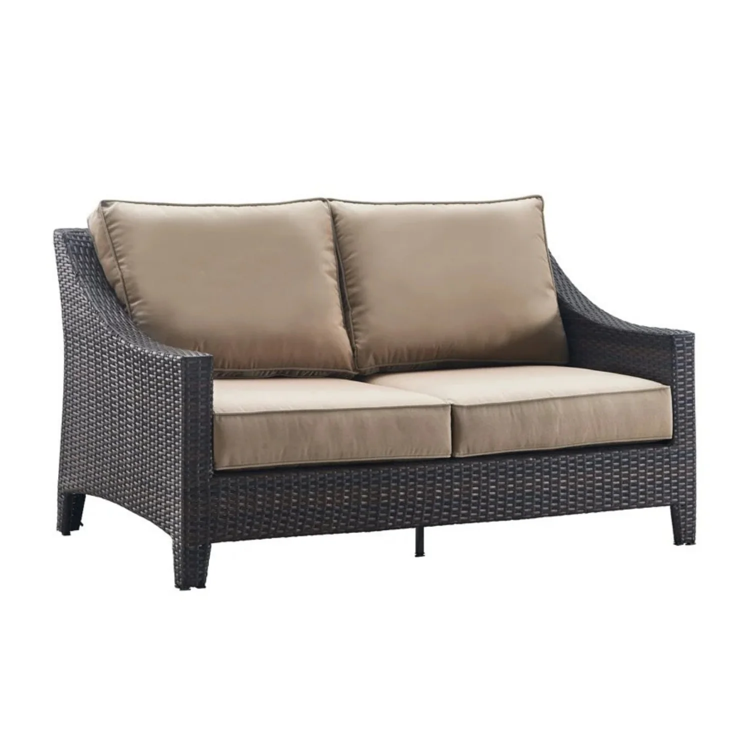 Outdoor Rattan Wicker 1-Piece Loveseat Sofa - Image 9