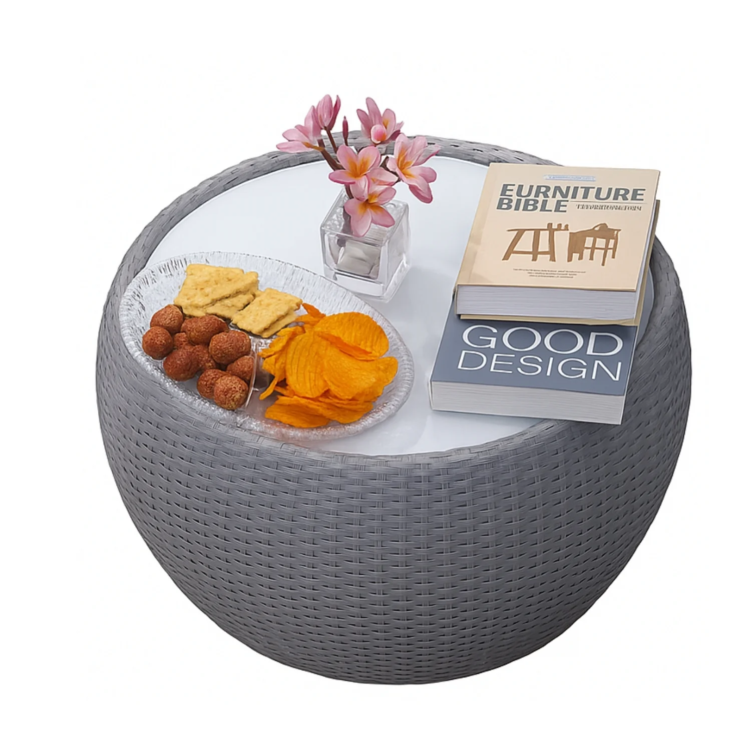 Outdoor Rattan Wicker 3-Piece Conversation Set - Image 10