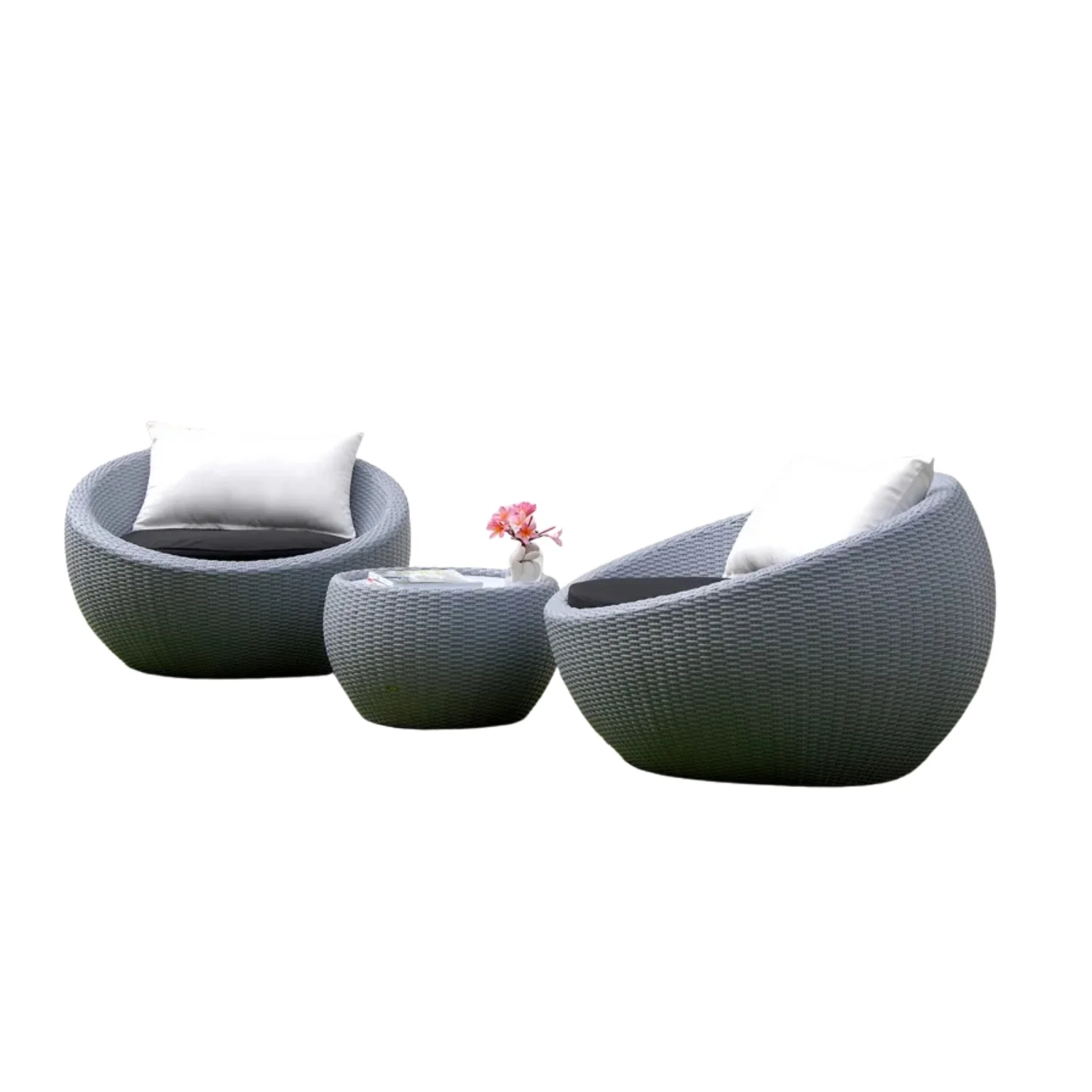 Outdoor Rattan Wicker 3-Piece Conversation Set - Image 11