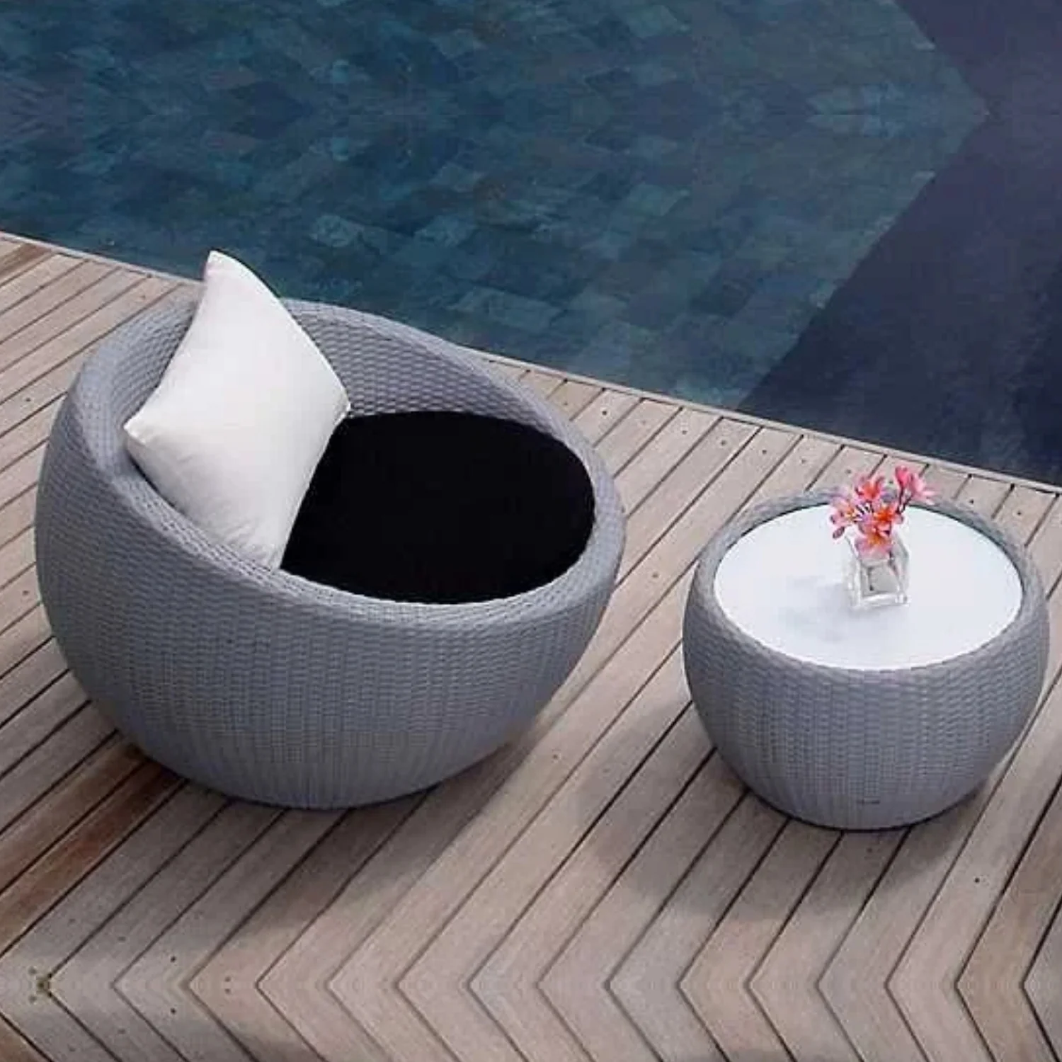Outdoor Rattan Wicker 3-Piece Conversation Set - Image 4