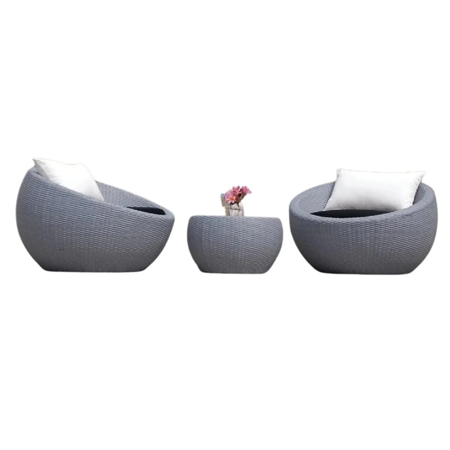 Outdoor Rattan Wicker 3-Piece Conversation Set - Image 5