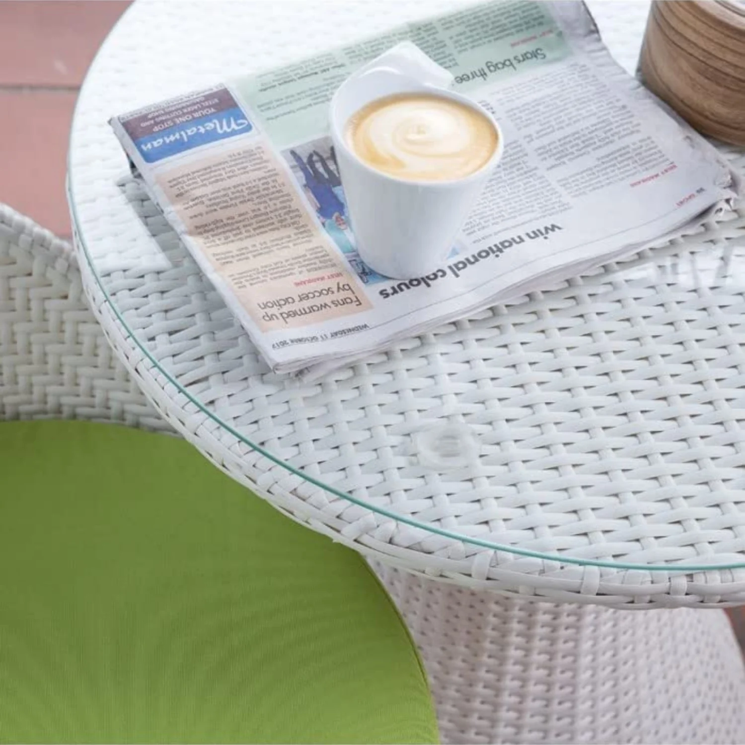 Outdoor Rattan Wicker 3-Piece Conversation Set - Image 8