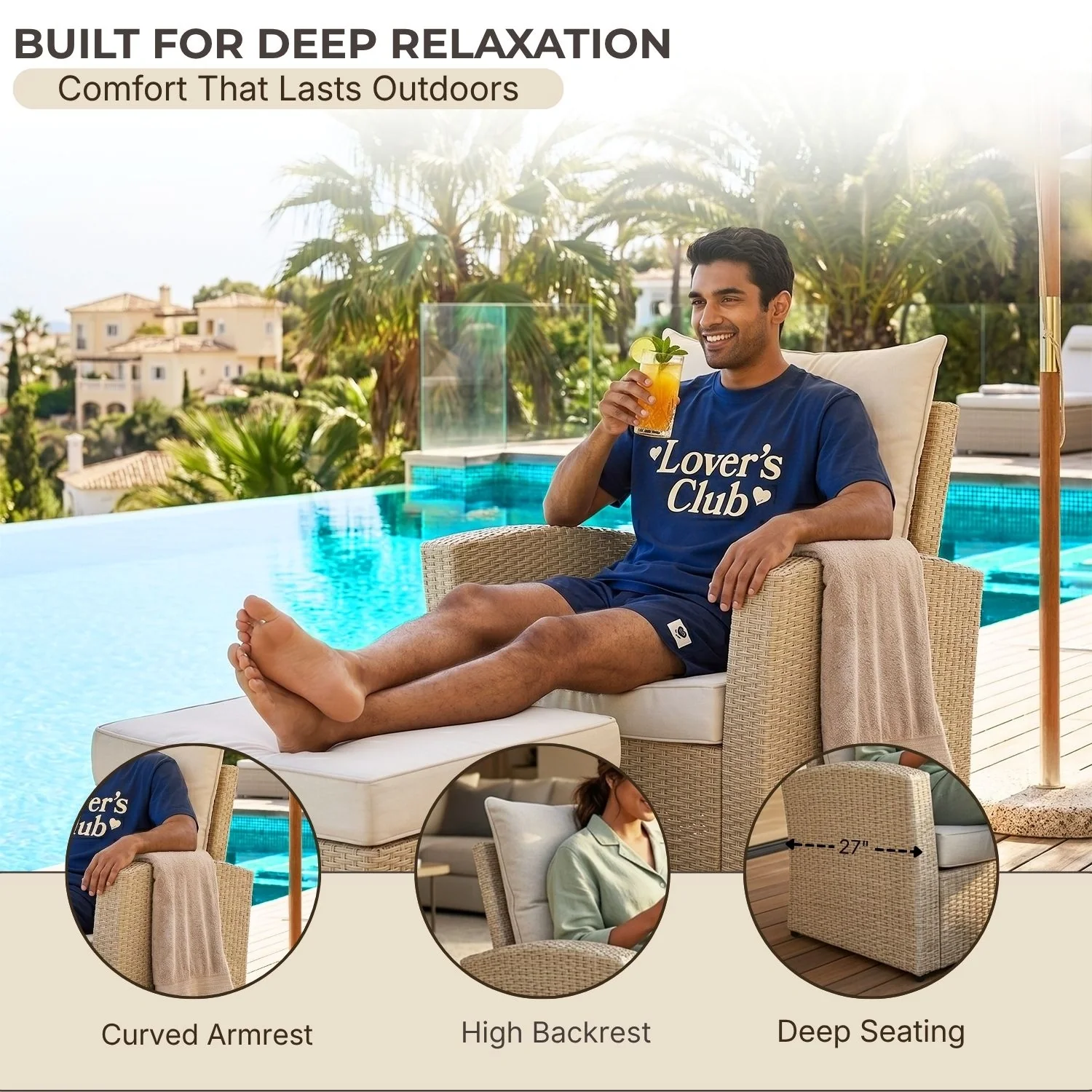 Outdoor Rattan Wicker 4-Piece Patio Sofa Set - Image 5