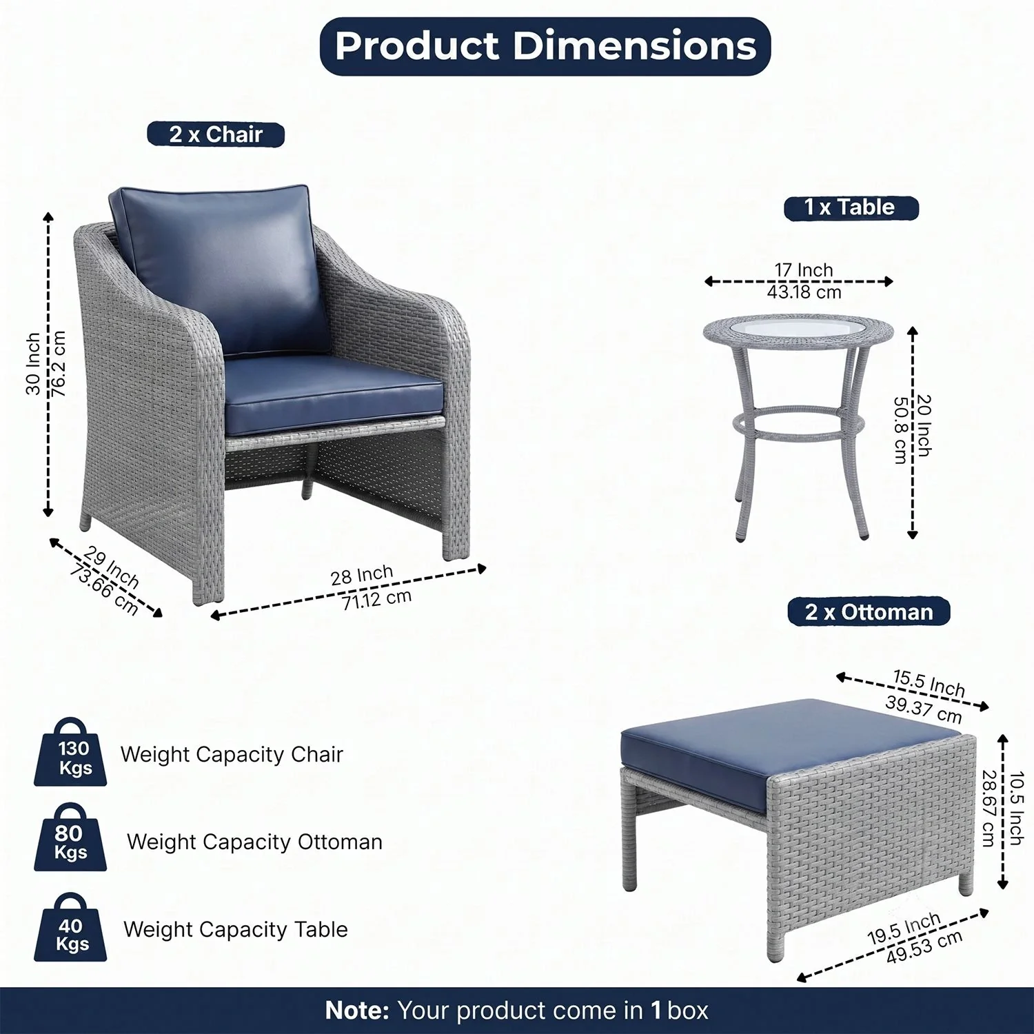 Outdoor Rattan Wicker 5 Piece Patio Sofa Set - Image 2