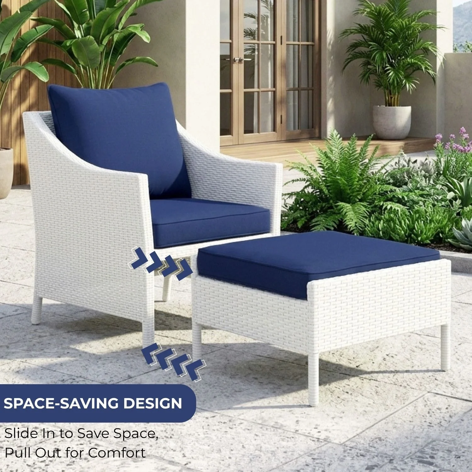 Outdoor Rattan Wicker 5 Piece Patio Sofa Set - Image 5
