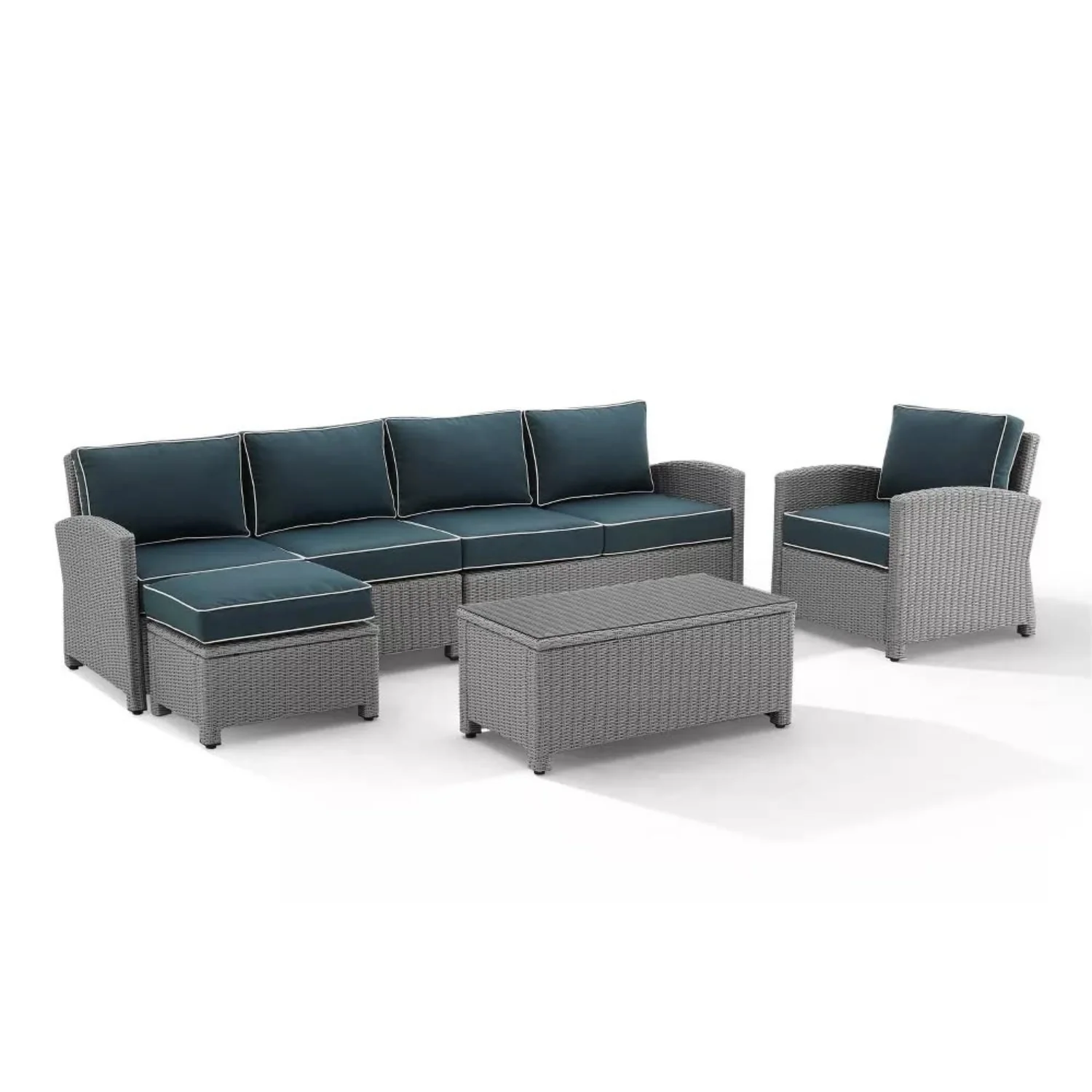 Outdoor Rattan Wicker 6-Seater Sofa Set - Image 5