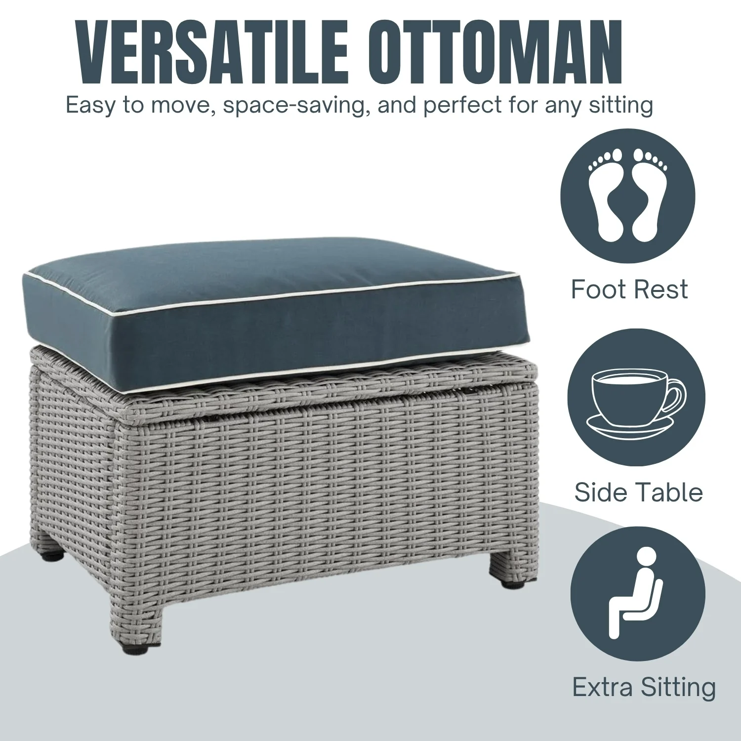 Outdoor Rattan Wicker 6-Seater Sofa Set - Image 9