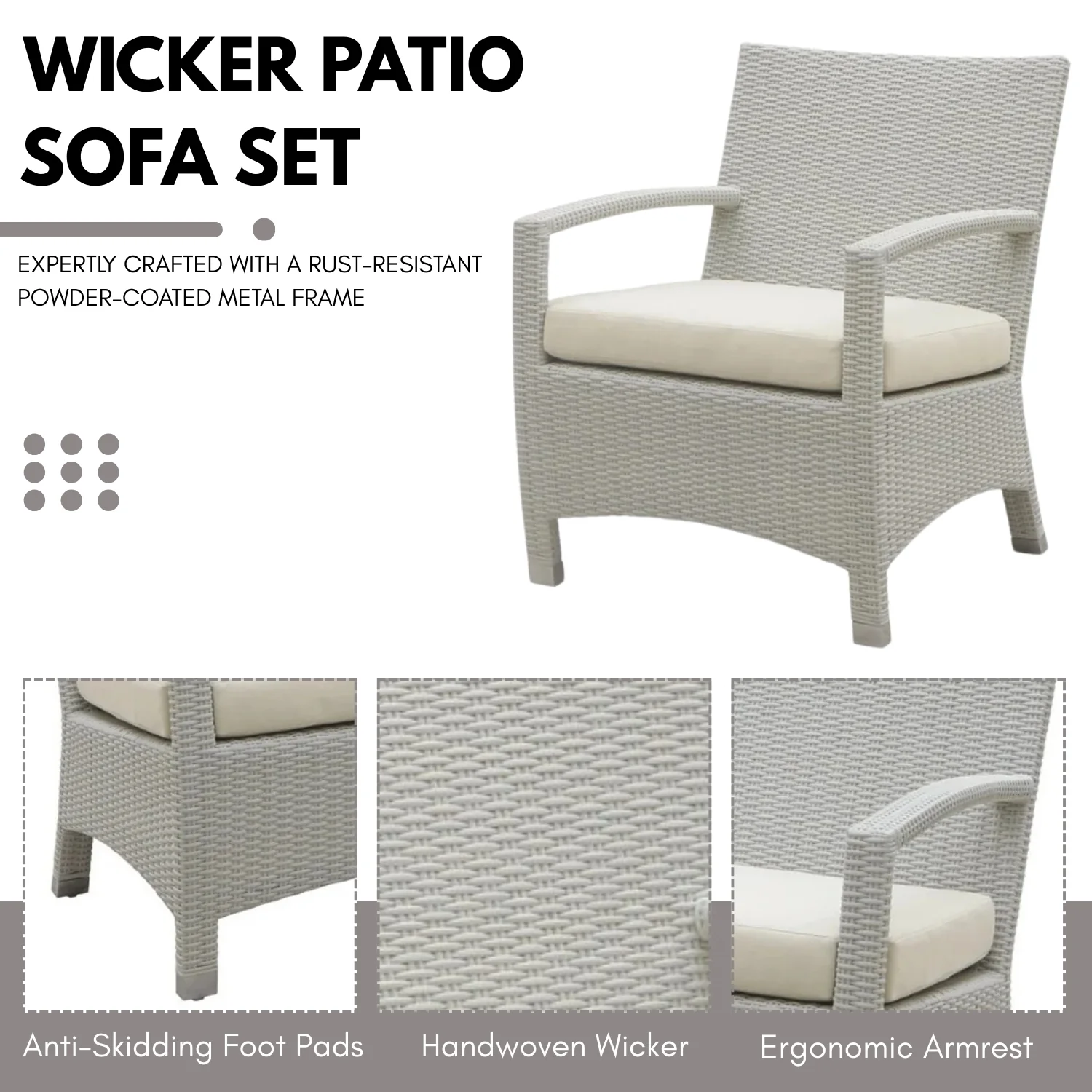 Outdoor Rattan Wicker 7-Seater Sectional Sofa Set - Image 5