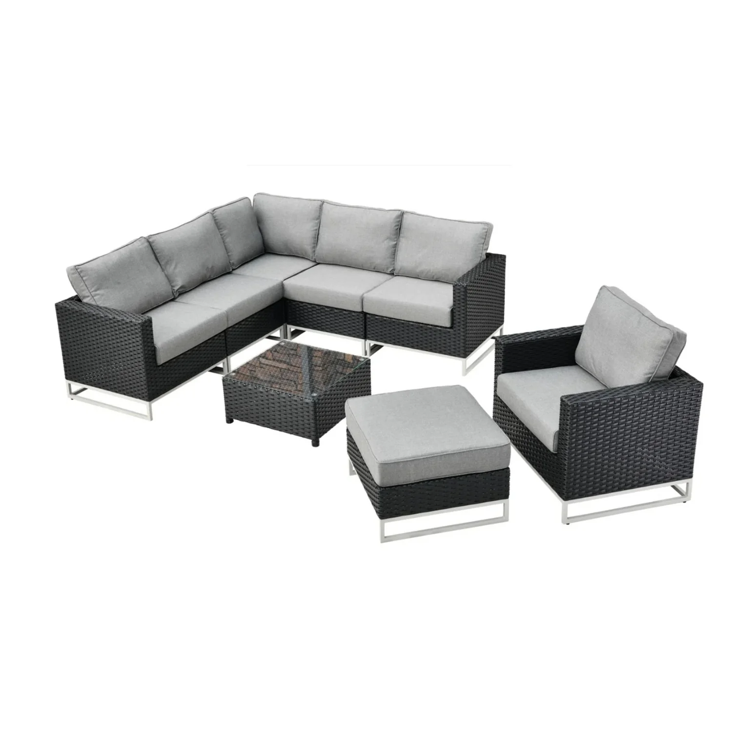 Outdoor Rattan Wicker 7-Seater Sofa Set - Image 5
