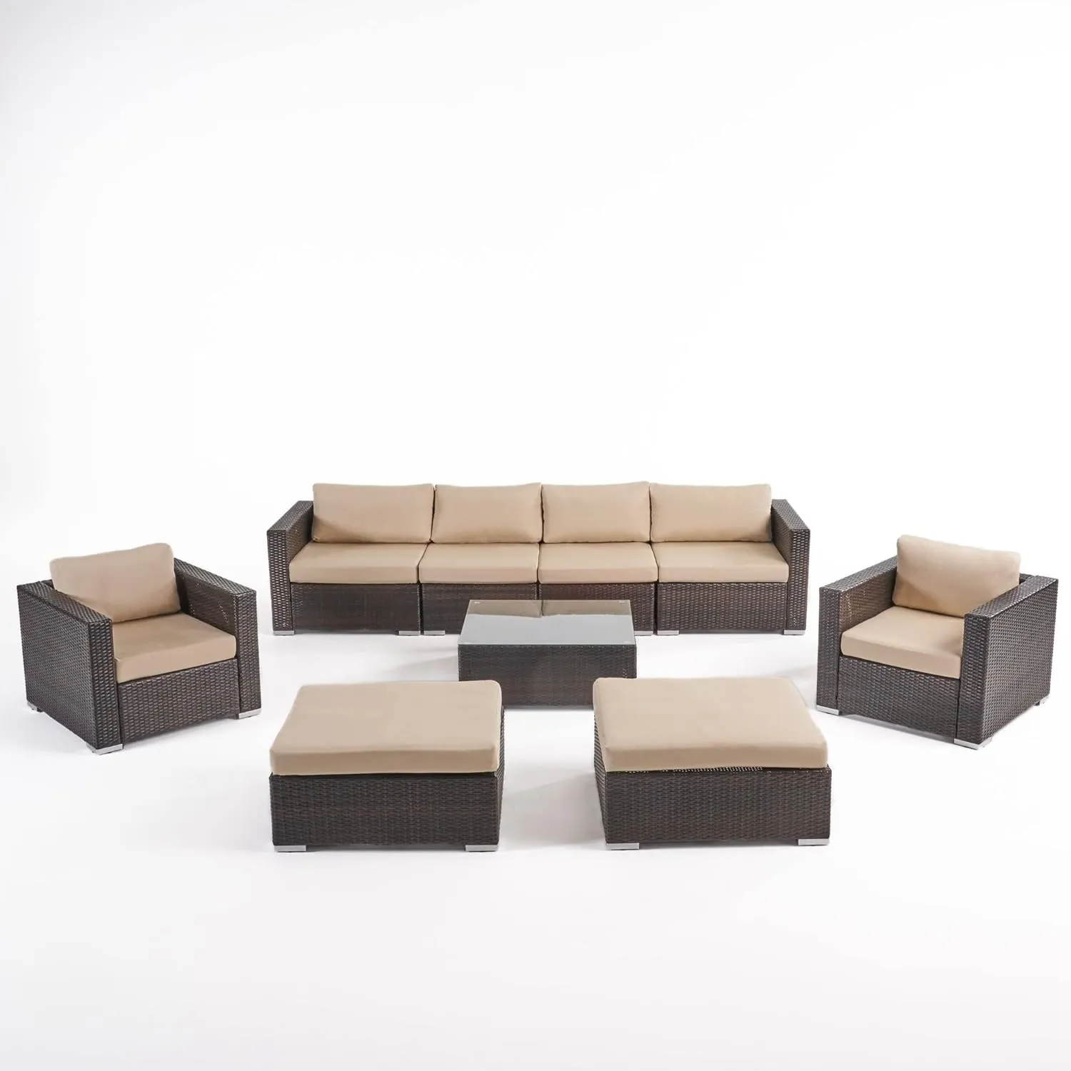 Outdoor Rattan Wicker 8-Seater Sofa Set - Image 4