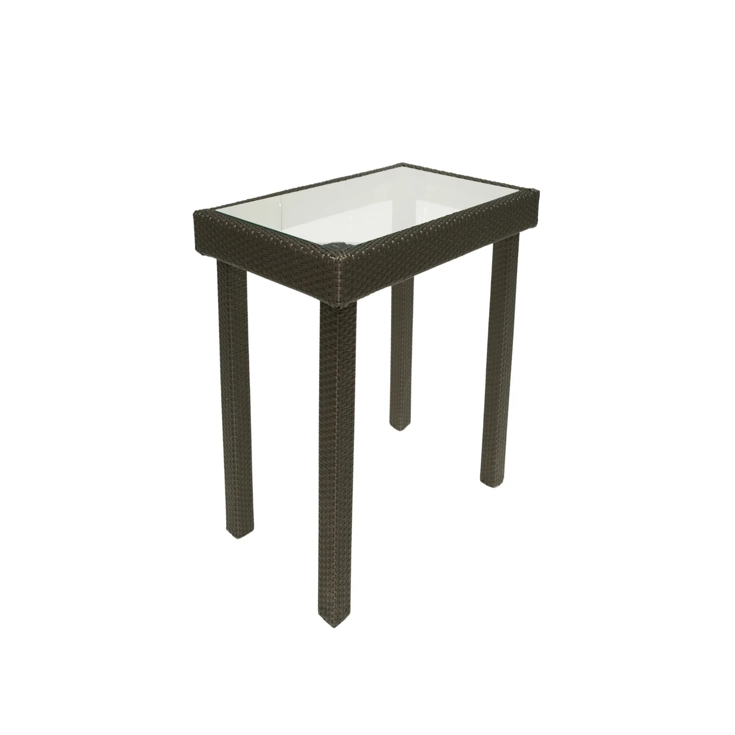 Outdoor Rattan Wicker Bar Glass Top Table - Image 5
