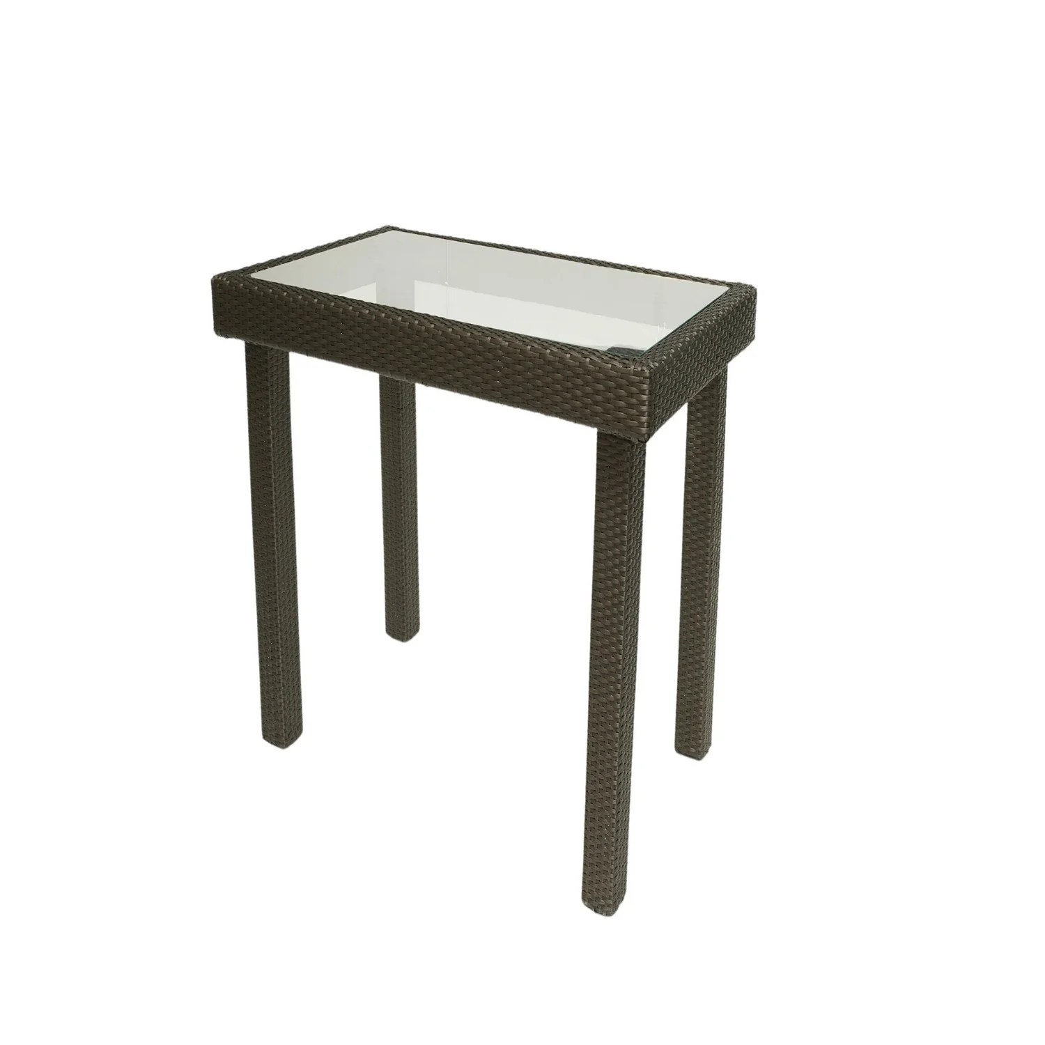 Outdoor Rattan Wicker Bar Glass Top Table - Image 6