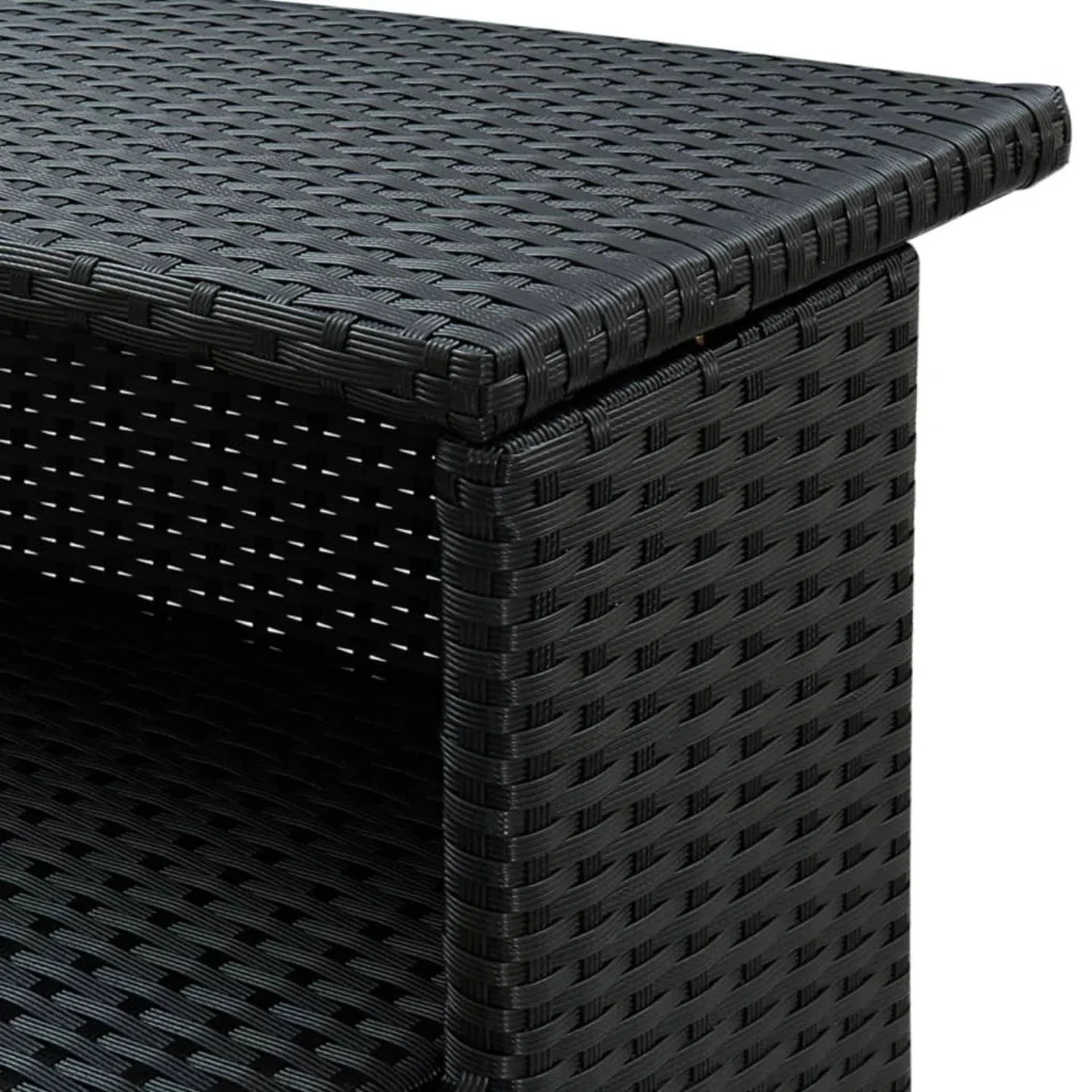 Outdoor Rattan Wicker Bar Table With a High-Top Design & Integrated Storage Shelf - Image 3
