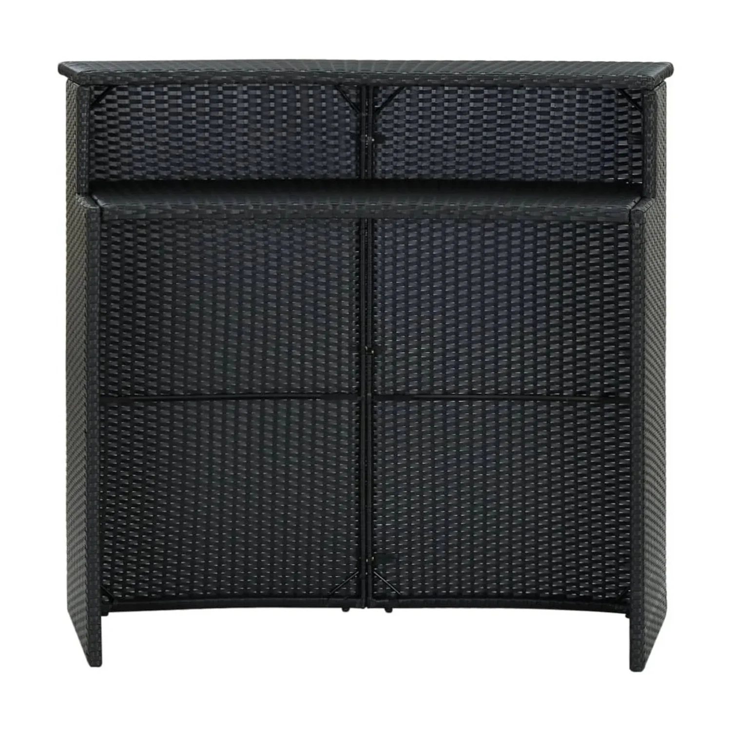 Outdoor Rattan Wicker Bar Table With a High-Top Design & Integrated Storage Shelf - Image 4