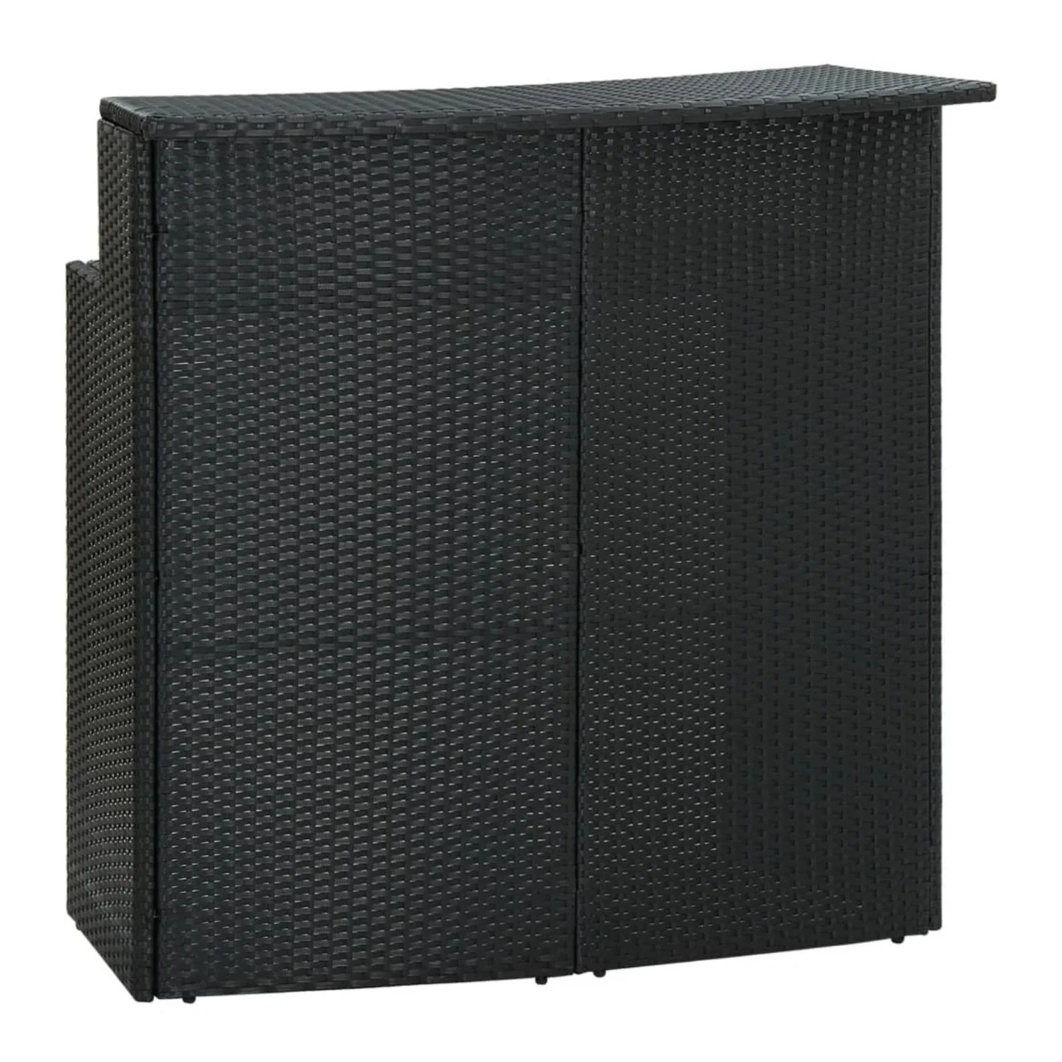 Outdoor Rattan Wicker Bar Table With a High-Top Design & Integrated Storage Shelf - Image 6