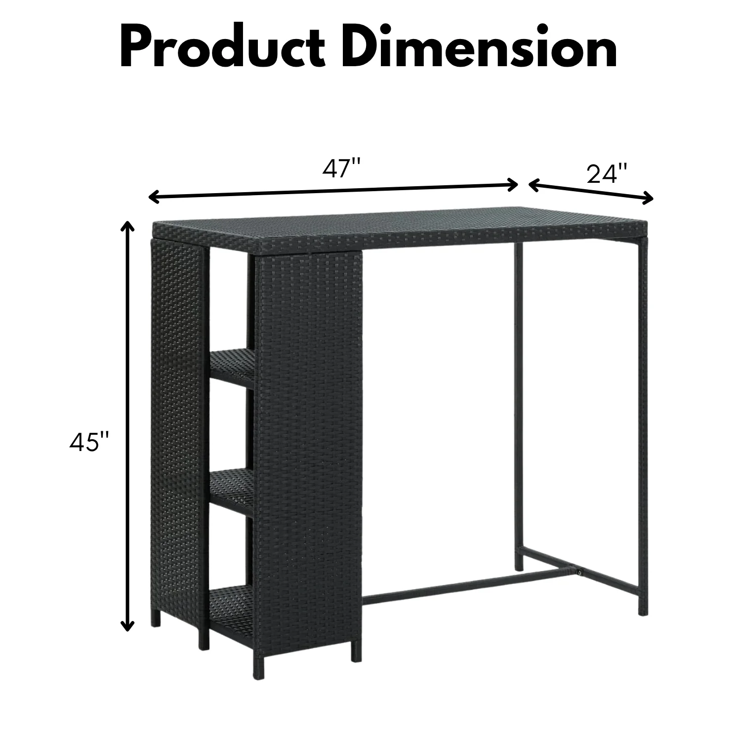Outdoor Rattan Wicker Bar Table with High-Top Design - Image 2