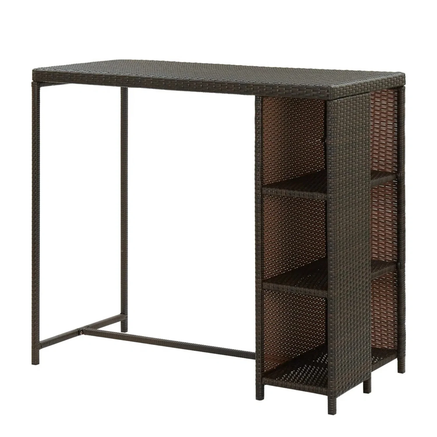Outdoor Rattan Wicker Bar Table with High-Top Design - Image 6