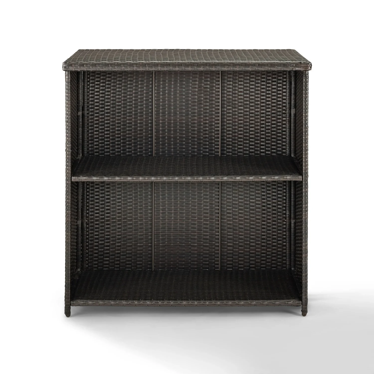 Outdoor Rattan Wicker Bar Table With Storage Selves - Image 4
