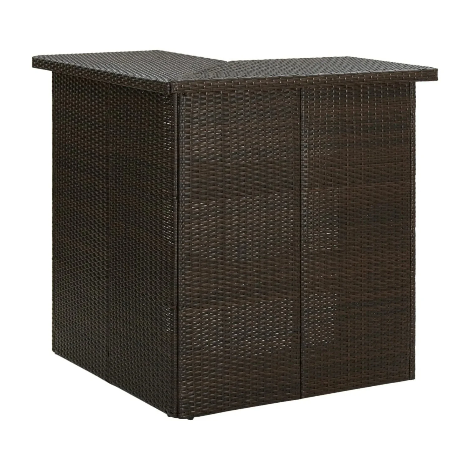 Outdoor Rattan Wicker Bar Table With Storage Selves - Image 6