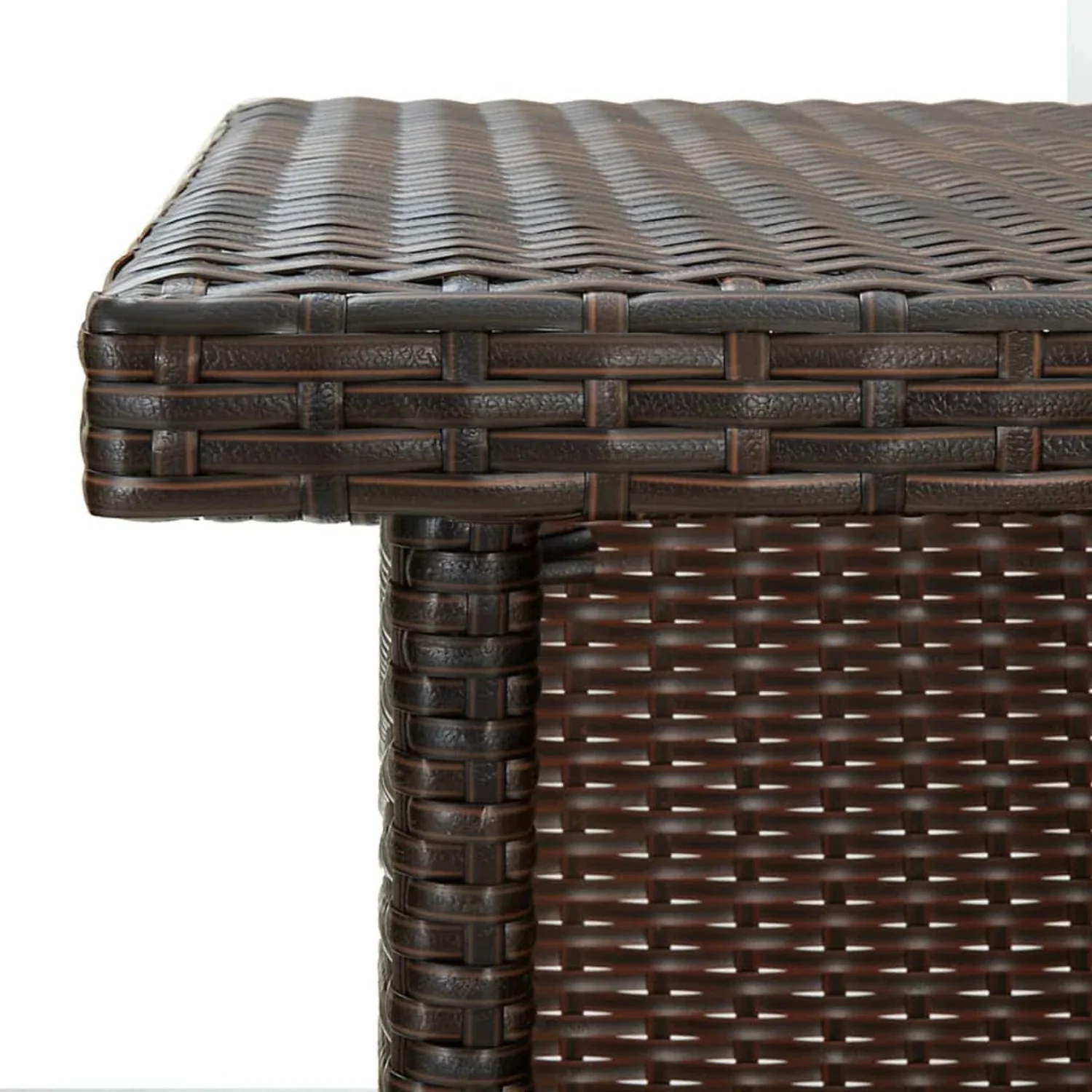 Outdoor Rattan Wicker Bar Table With Storage Selves - Image 8
