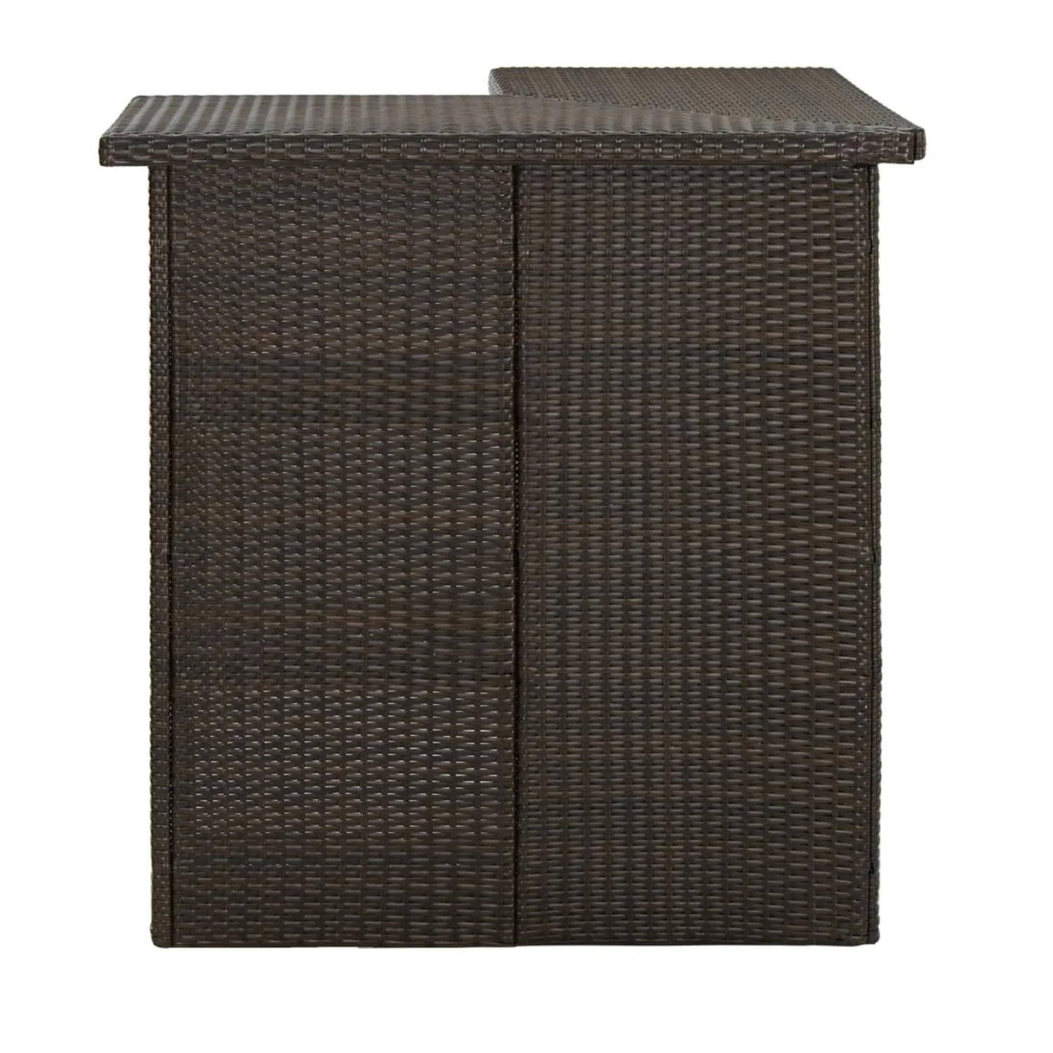 Outdoor Rattan Wicker Bar Table With Storage Selves - Image 9