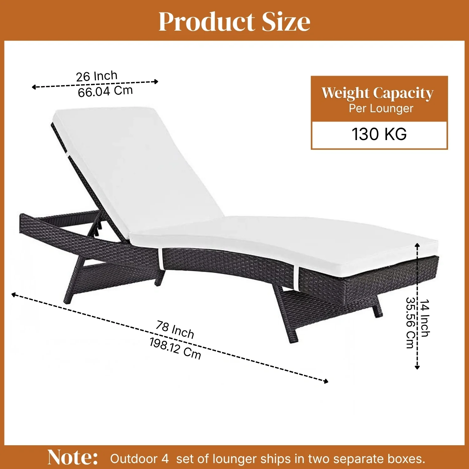 Outdoor Rattan Wicker Chaise Lounger For Poolside - Image 2