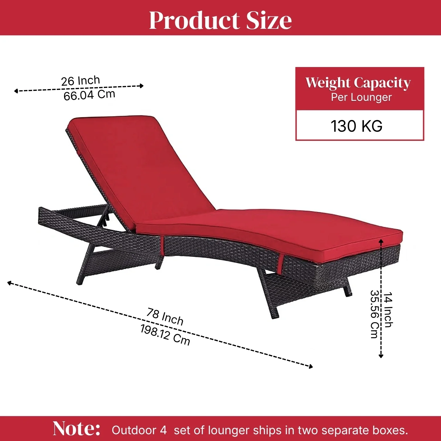 Outdoor Rattan Wicker Chaise Lounger For Poolside - Image 2