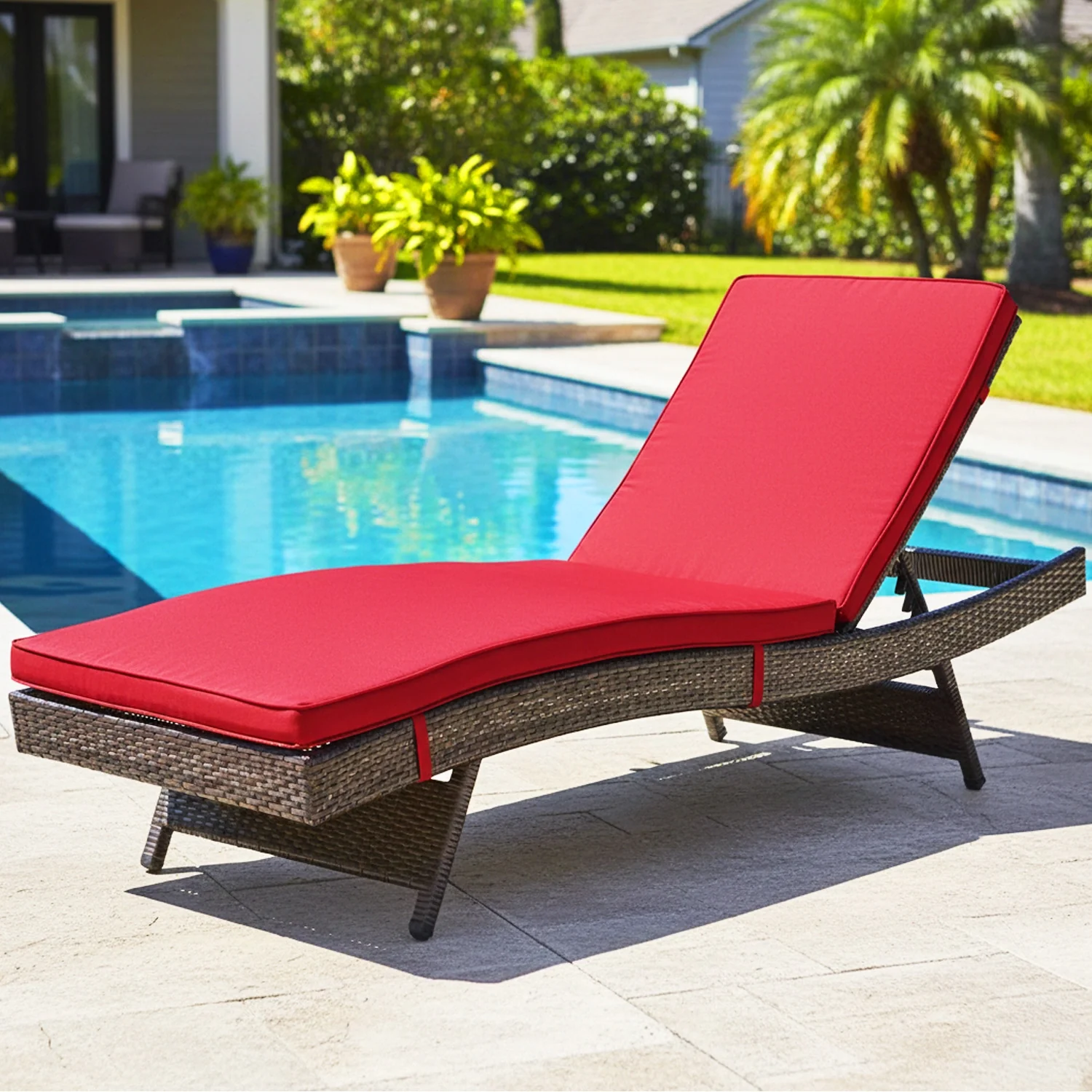 Outdoor Rattan Wicker Chaise Lounger For Poolside - Image 8
