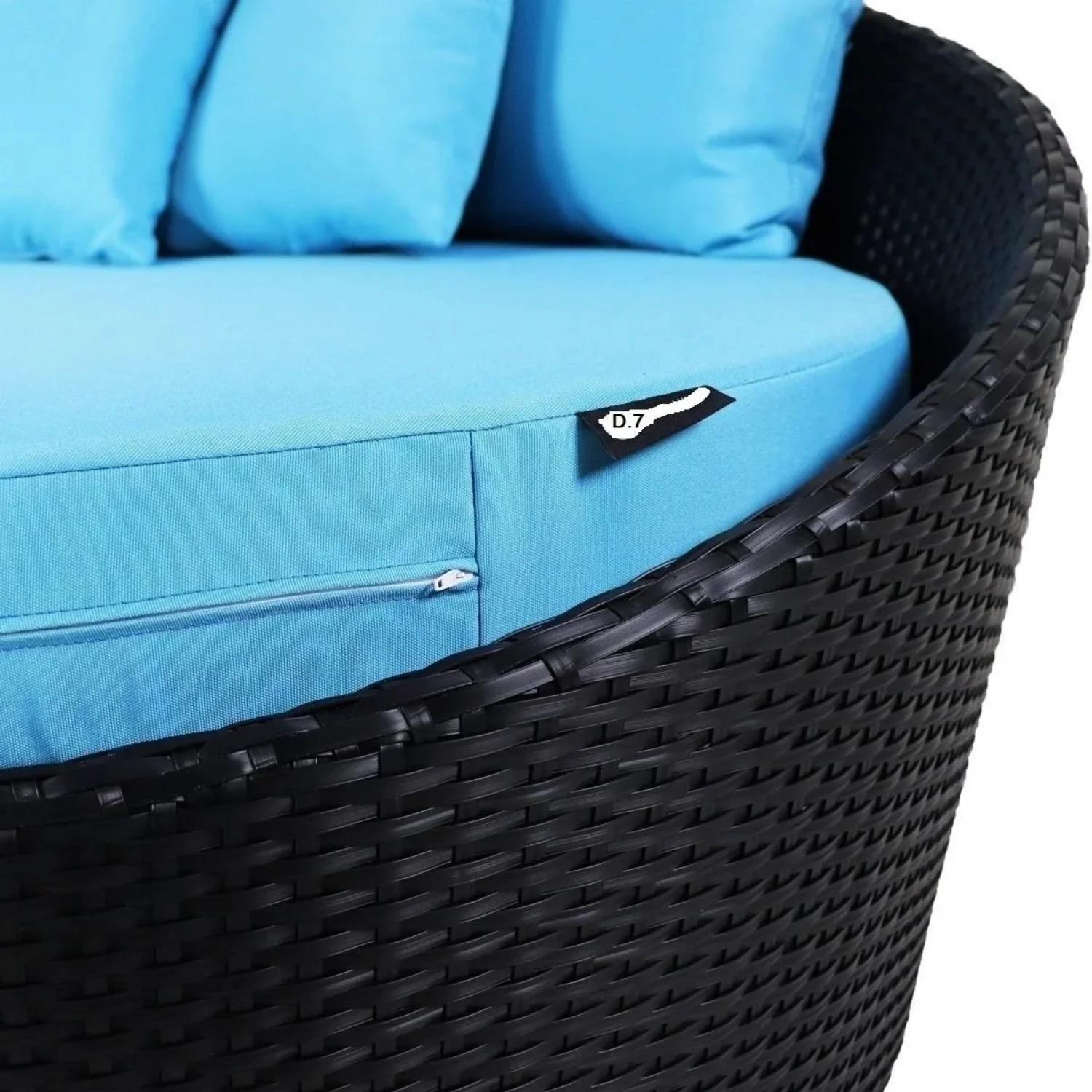 Outdoor Rattan Wicker Daybed with Glass Top Table - Image 3
