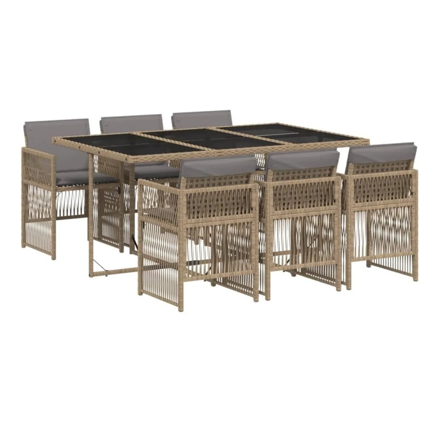 Outdoor Rattan Wicker Dinning Set 7-Piece - Image 4