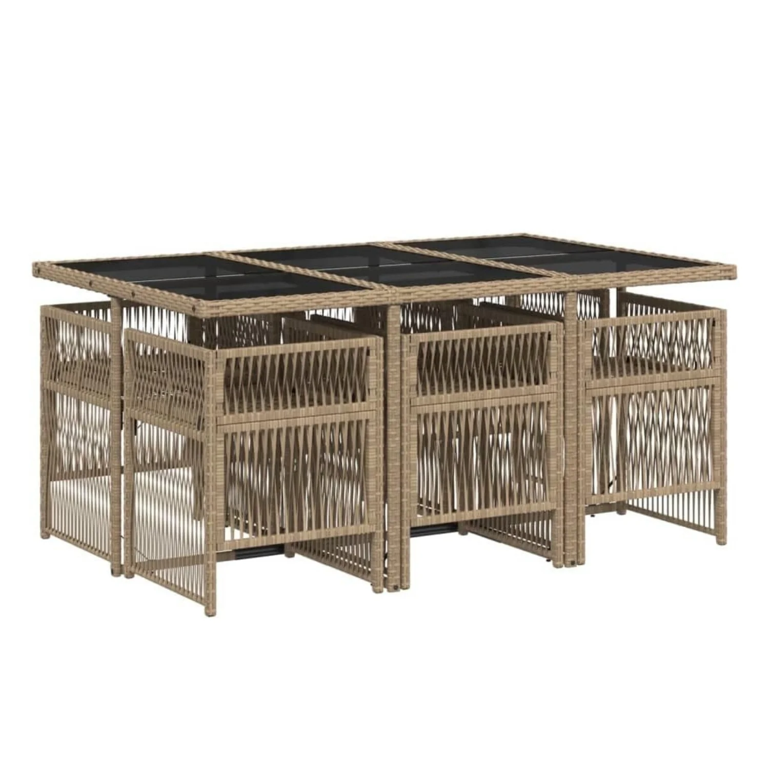 Outdoor Rattan Wicker Dinning Set 7-Piece - Image 9