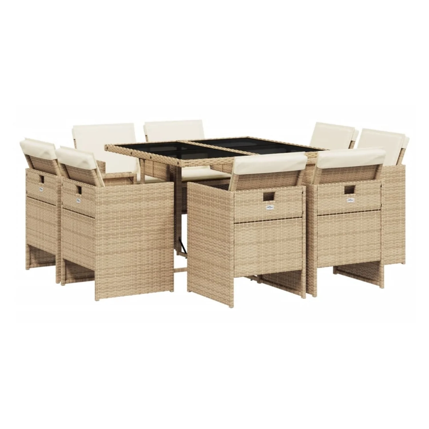 Outdoor Rattan Wicker Dinning Set 9-Piece - Image 4