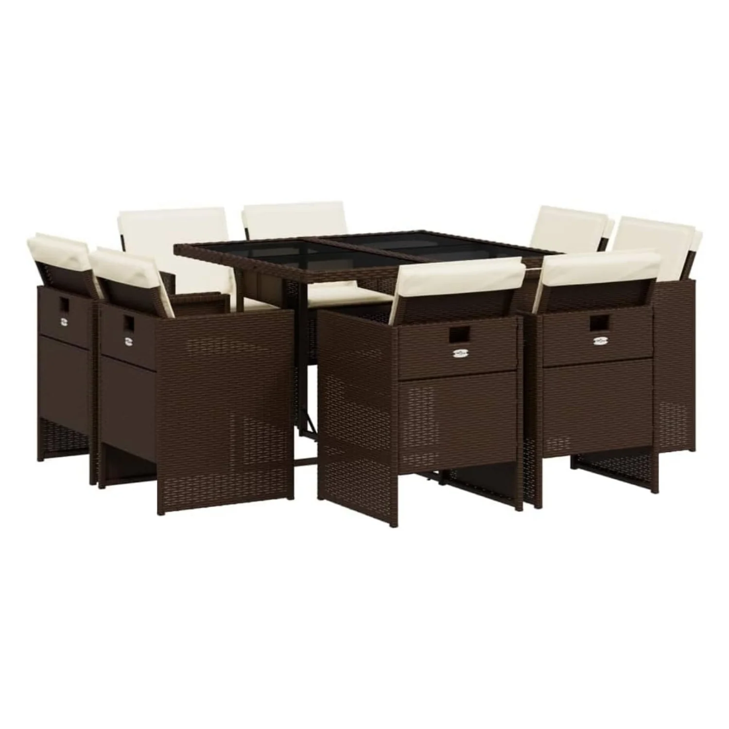 Outdoor Rattan Wicker Dinning Set 9-Piece - Image 4