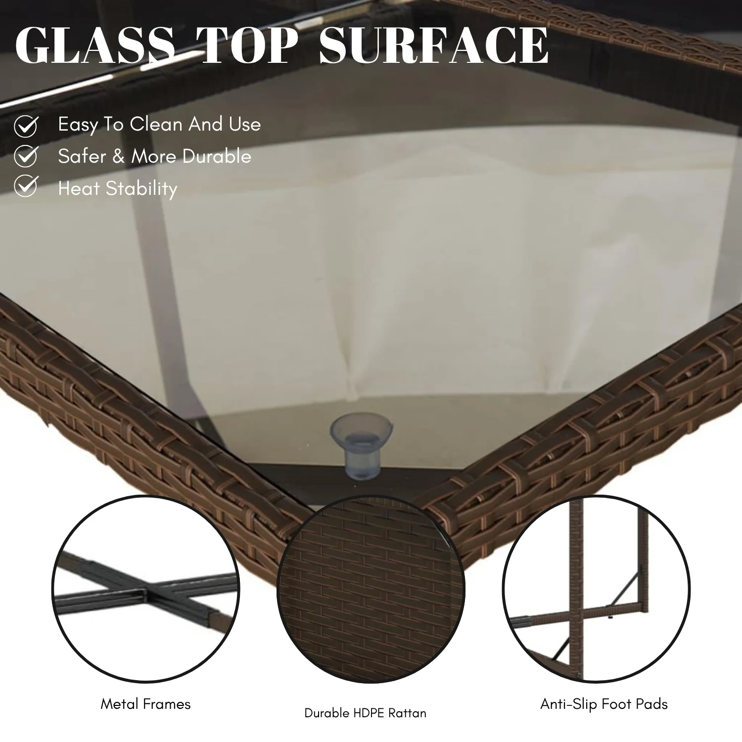 Outdoor Rattan Wicker Dinning Set 9-Piece - Image 7