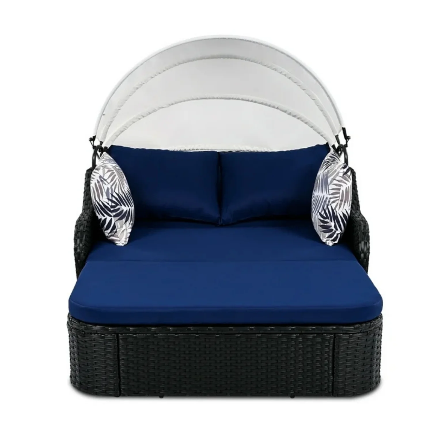 Outdoor Rattan Wicker Double Seater Canopy Daybed - Image 3